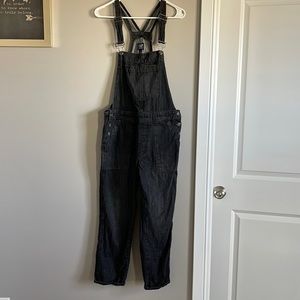 Gap black denim overalls